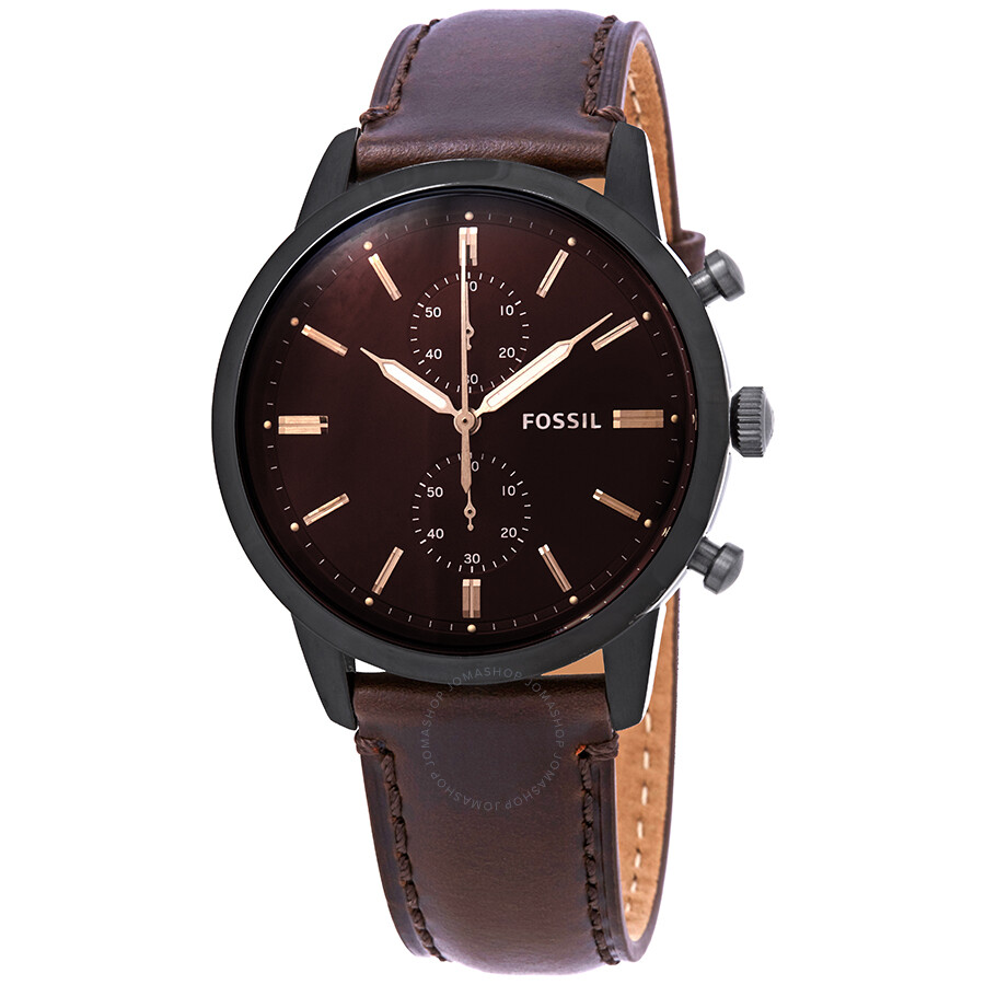 Fossil Townsman Brown Satin Dial Chronograph Men S Watch FS5437