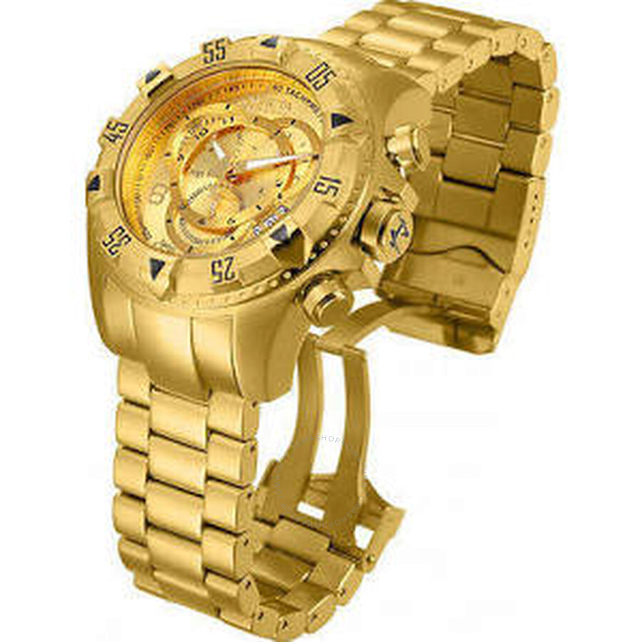 Invicta Reserve Chronograph Gold Dial Gold Ion Plated Men S Watch 14473