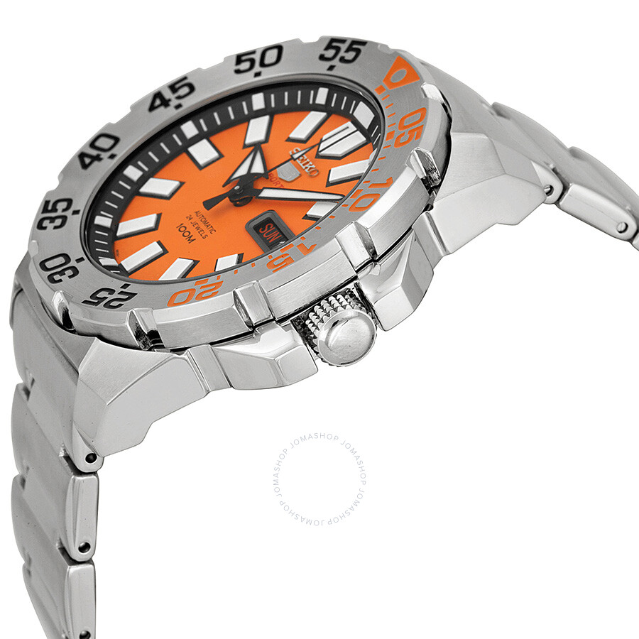 Seiko Baby Monster Automatic Orange Dial Stainless Steel Men S Watch