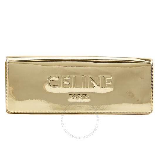 ASYMETRIC CLUTCH in SHINY CALFSKIN WITH CELINE PRINT