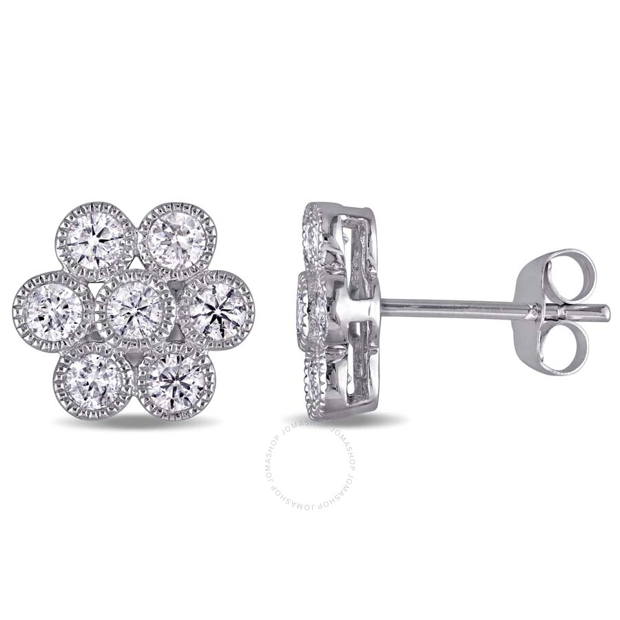 Amour 1 CT Diamond TW Ear Pin Earrings 14k White Gold GH ...