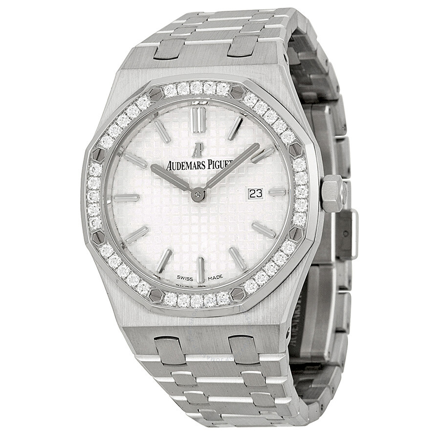 Audemars Piguet Royal Oak Diamond Silver Dial Stainless Steel Ladies ...