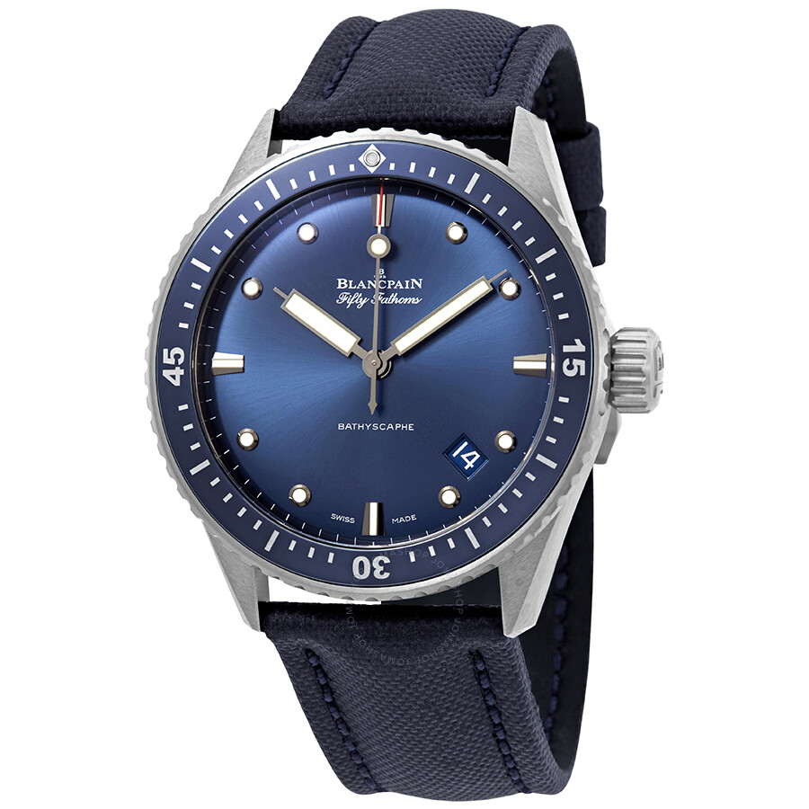 Blancpain Fifty Fathoms Bathyscaphe Automatic Blue Dial Men's Watch ...