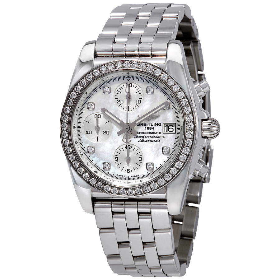 Breitling Chronomat 38 Diamondworks Mother of Pearl Dial Ladies Watch ...