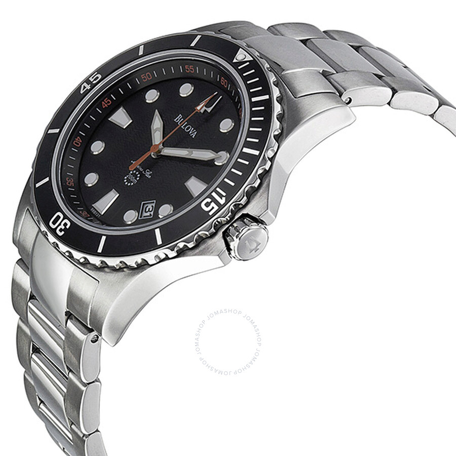 Bulova Marine Star Black Dial Stainless Steel Men's Watch 98B131 ...