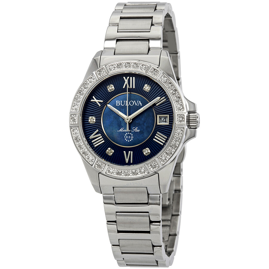 Bulova Marine Star Midnight Blue Mother of Pearl Diamond  