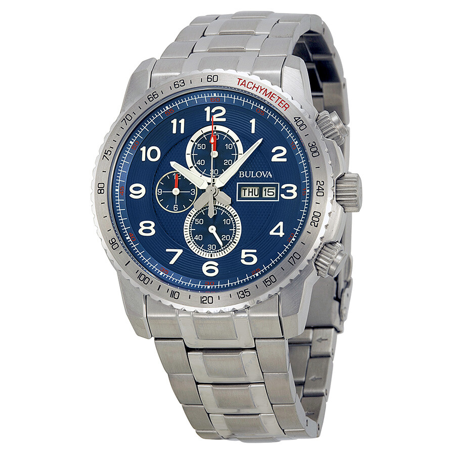 Bulova Marine Star Sport Chronograph Blue Dial Stainless Steel Men's ...