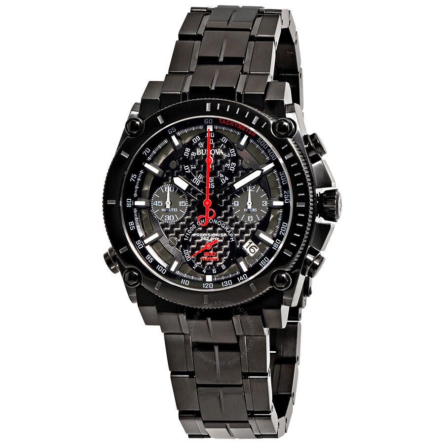 Bulova Precisionist Chronograph Black Carbon Dial Men's Watch 98G257 ...