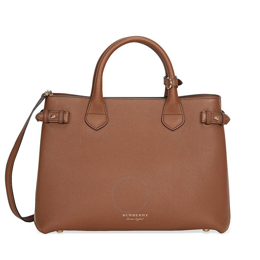 burberry banner house check leather tote