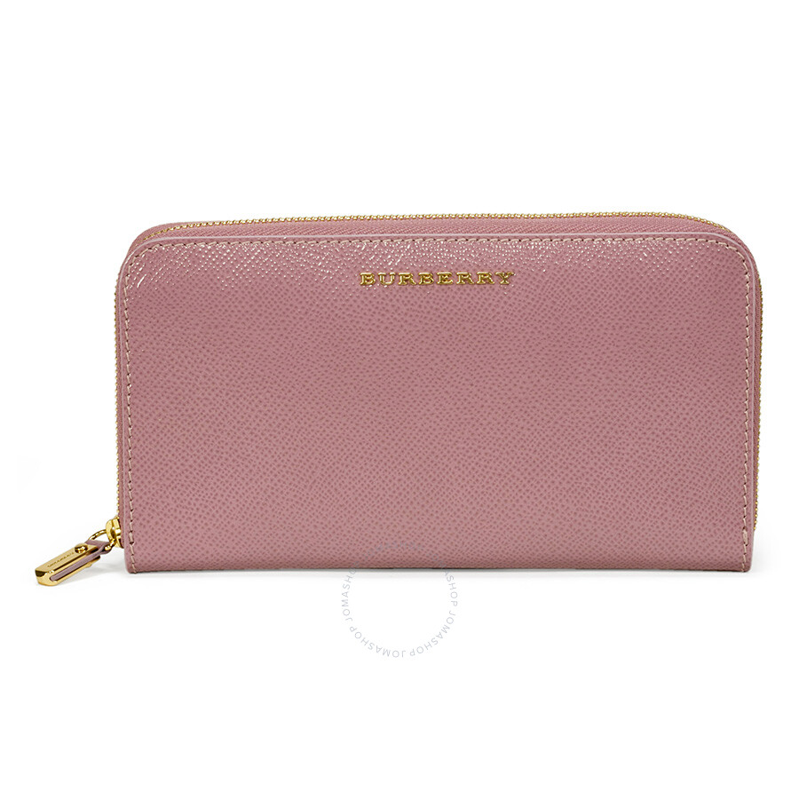 Burberry Patent London Leather Zip Around Wallet - Pink Heather ...