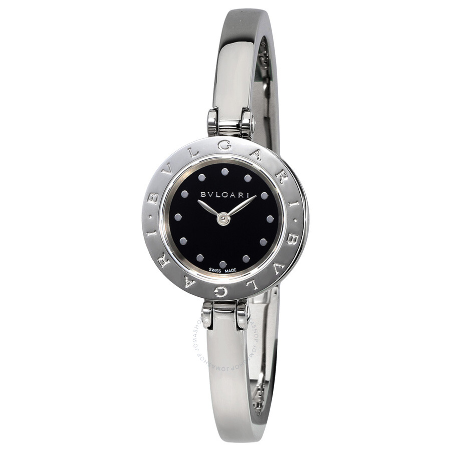 Bvlgari B.zero1 Black Dial Stainless Steel Bangle Bracelet Ladies Watch ...