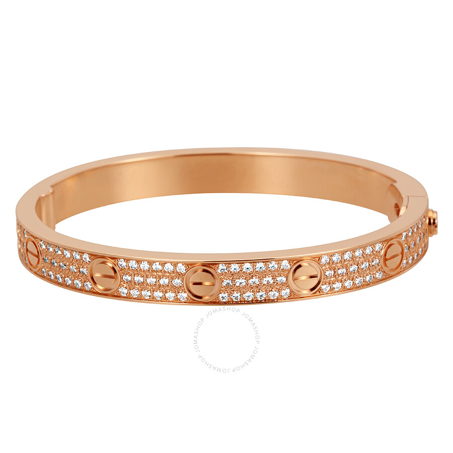  Cartier  LOVE  18K Pink GOld Diamond Pave  Bracelet  N6036916 