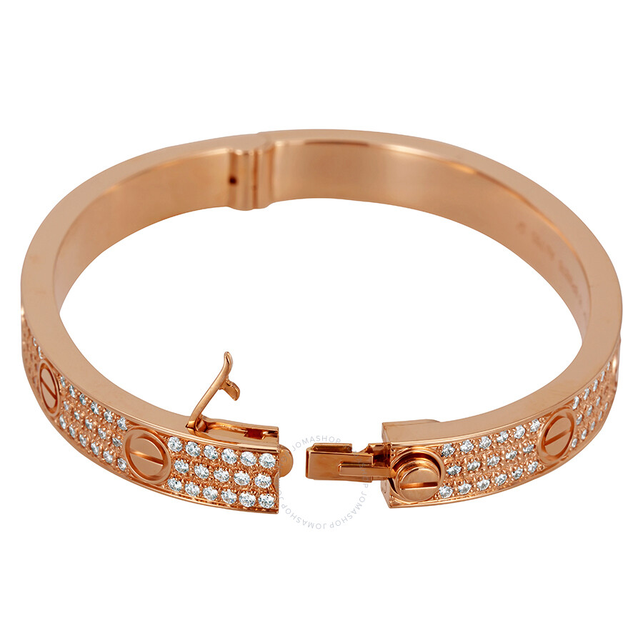  Cartier  LOVE  18K Pink  GOld Diamond Pave Bracelet  N6036916 