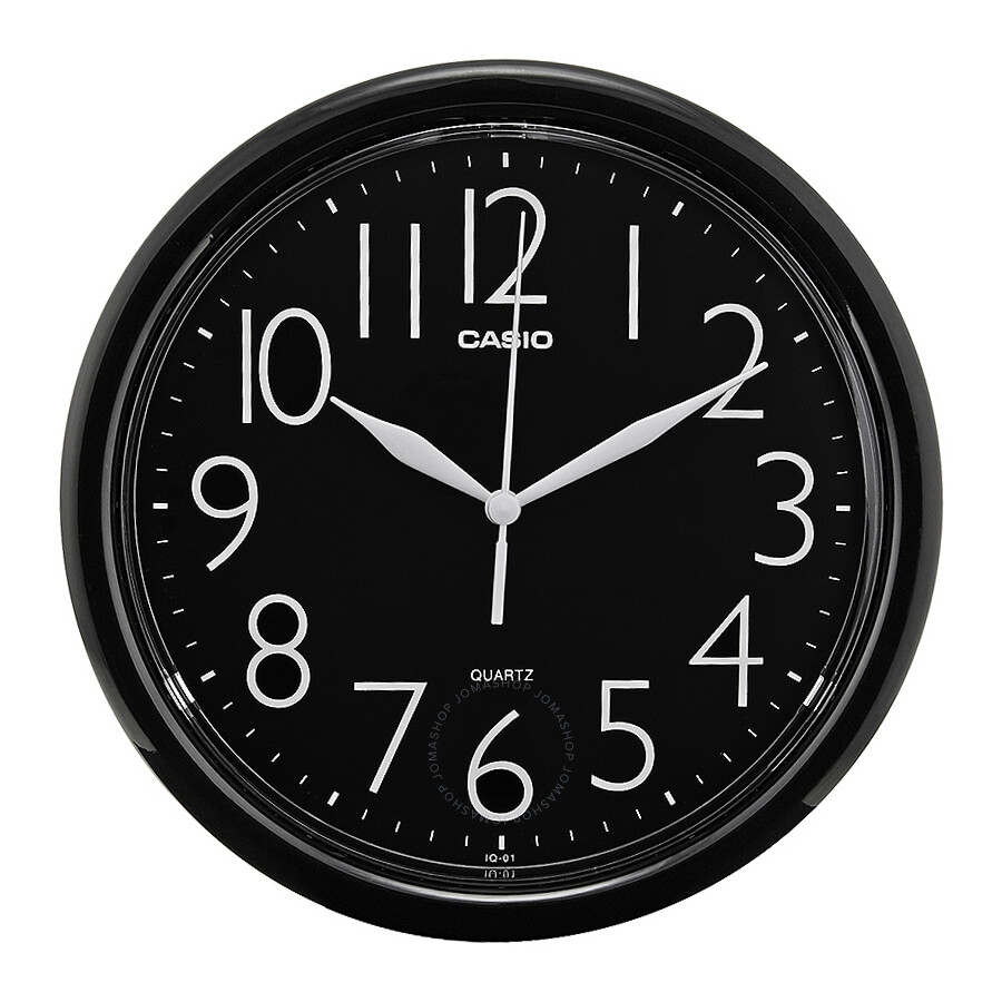 Casio Black Dial Round Wall Clock Iq 01 1r Clock Casio Watches