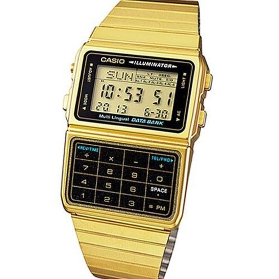 Casio Databank Calculator Gold Tone Unisex Digital Watch DBC611G-1 ...