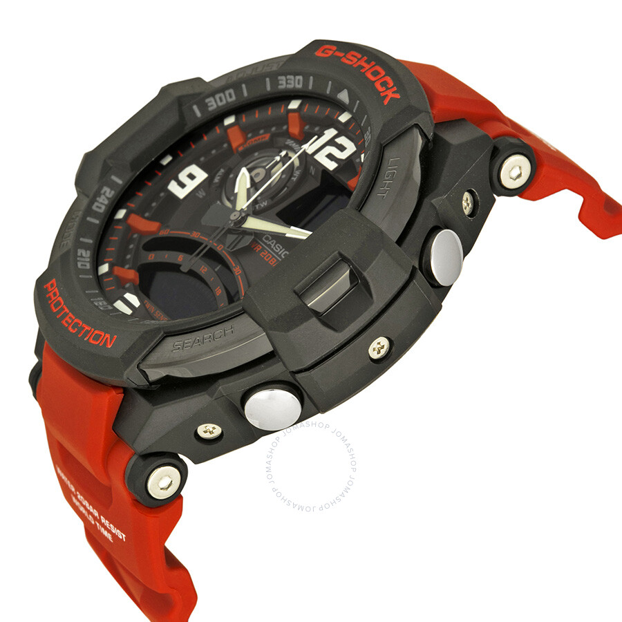 Casio G Shock Black Analog Digital Dial Red Resin Men S Watch Ga1000 4b G Shock Casio