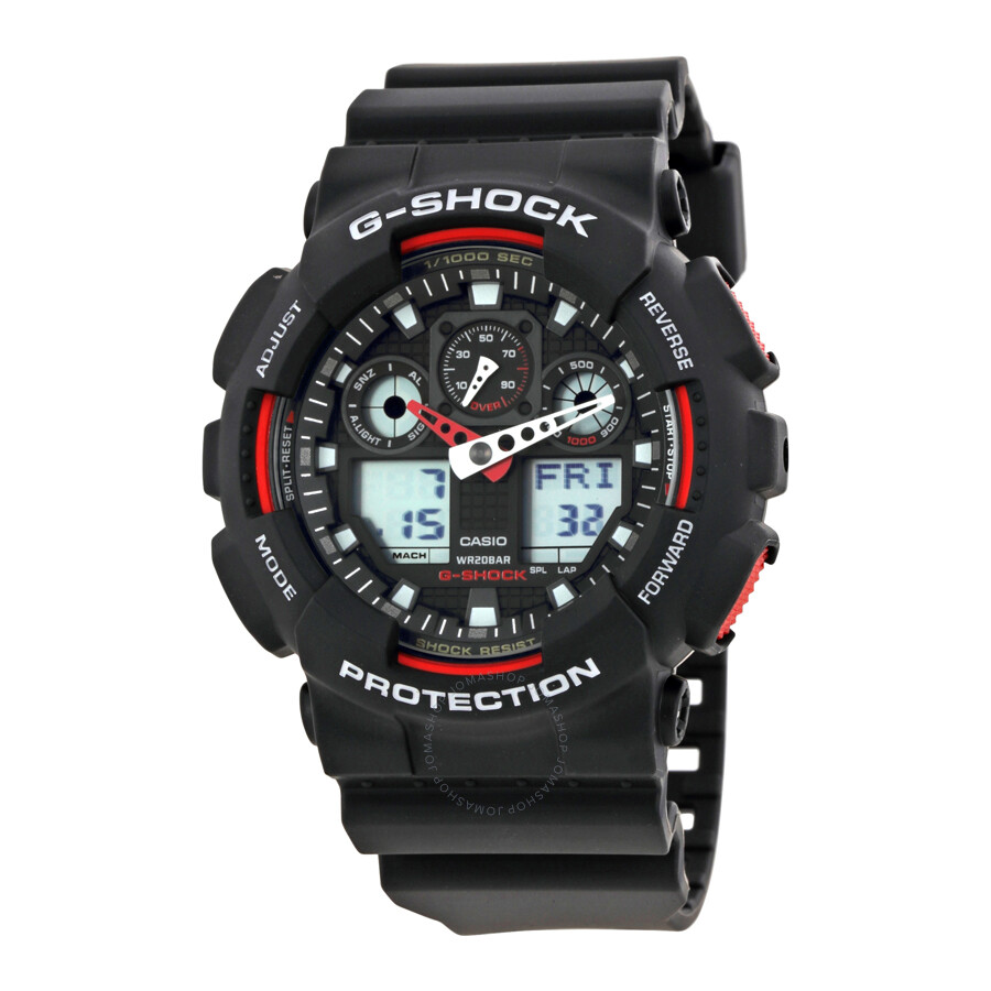 Casio G-Shock Black Resin Strap Men's Watch GA100-1A4 - G-Shock - Casio