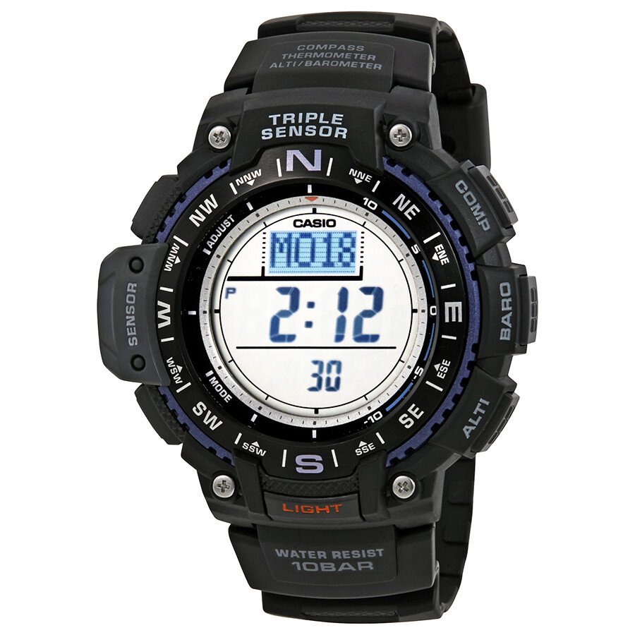 Casio Triple Sensor Black Resin Men's Digital Watch SGW1000-1A - Casio ...