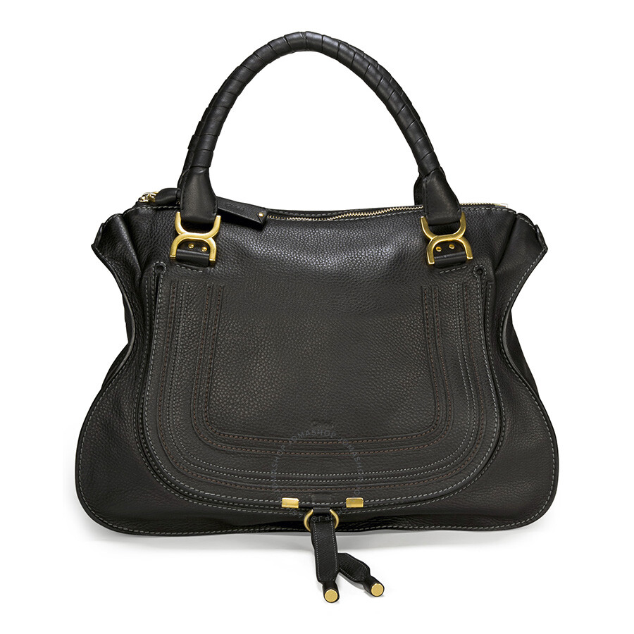 Chloe Marcie Large Leather Shoulder Handbag - Black - Chloé Handbags ...