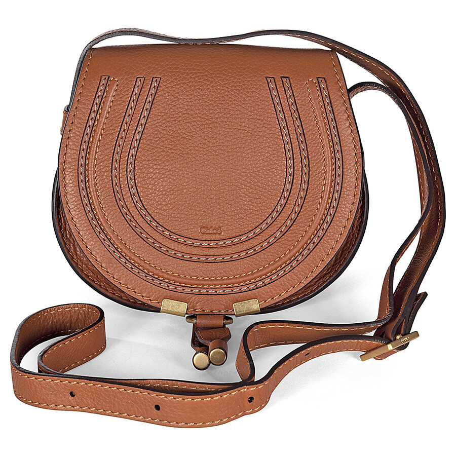 Chloe Mini Marcie Tan Leather Round Crossbody Bag - Chloé Handbags ...