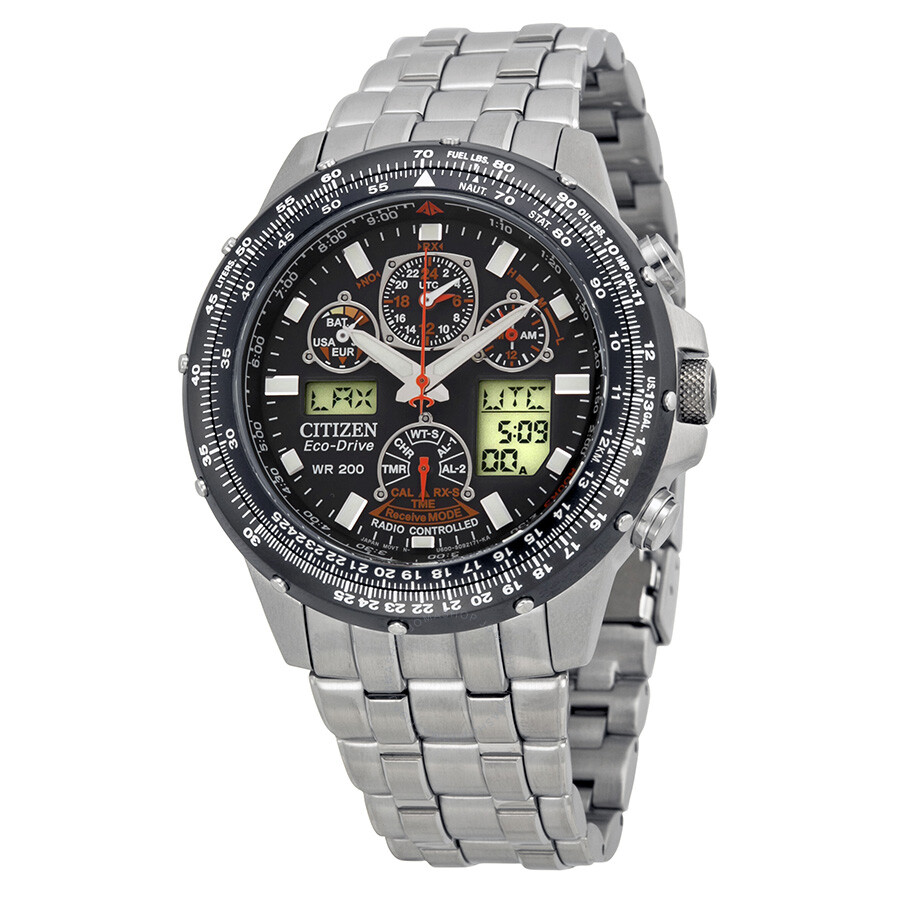 Citizen Skyhawk A T Stainless Steel Chronograph Atomic Mens Watch Jy0000 53e Skyhawk 1743