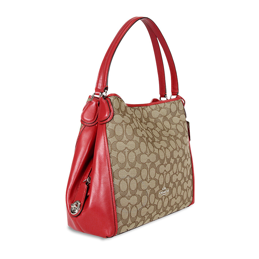 coach edie shoulder bag 28 in signature jacquard