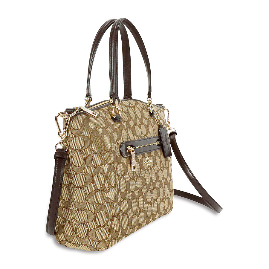 Coach Prairie Signature Canvas Satchel - Light Gold/Khaki Brown - Coach ...