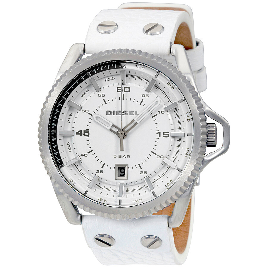 【jomashop】 diesel rollcage white dial white lea