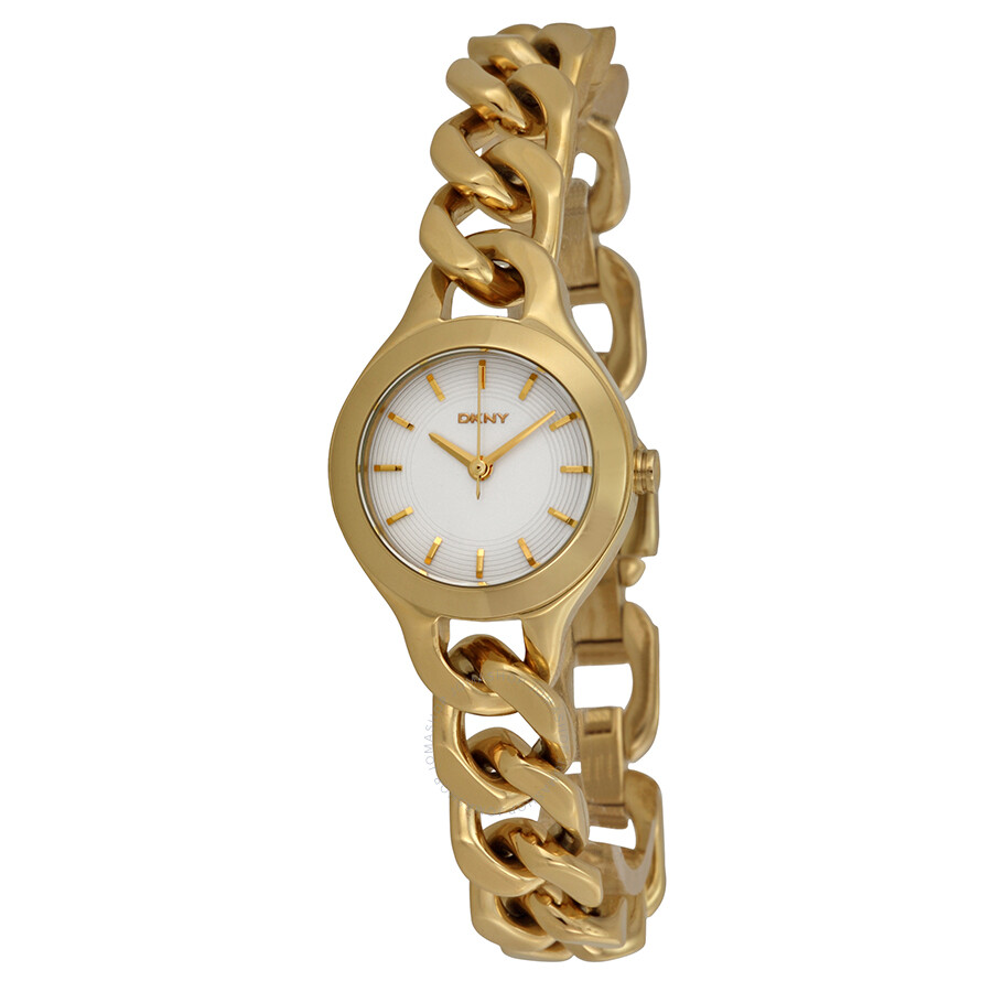 DKNY Chambers White Pearlized Dial Gold-tone Ladies Watch NY2213 - DKNY ...