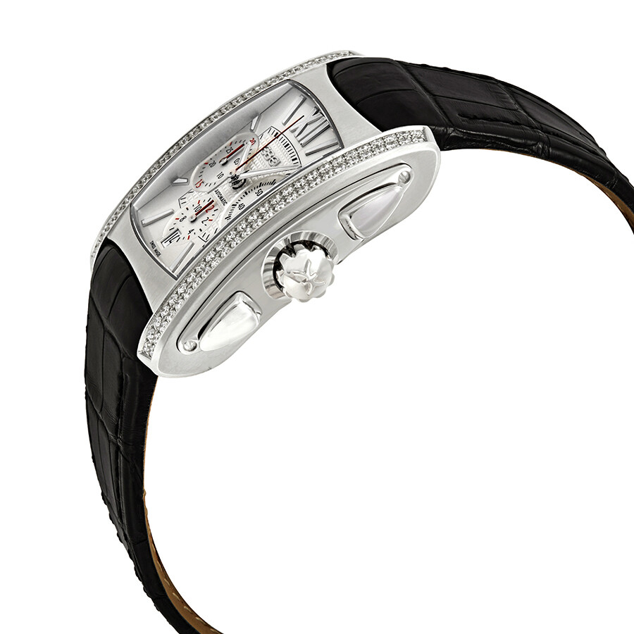 Ebel Brasilia Automatic White Dial Black Leather Strap Ladies Watch ...