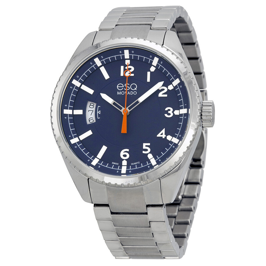 ESQ by Movado Catalyst Blue Dial Stainless Steel Men's Watch 07301426 ...