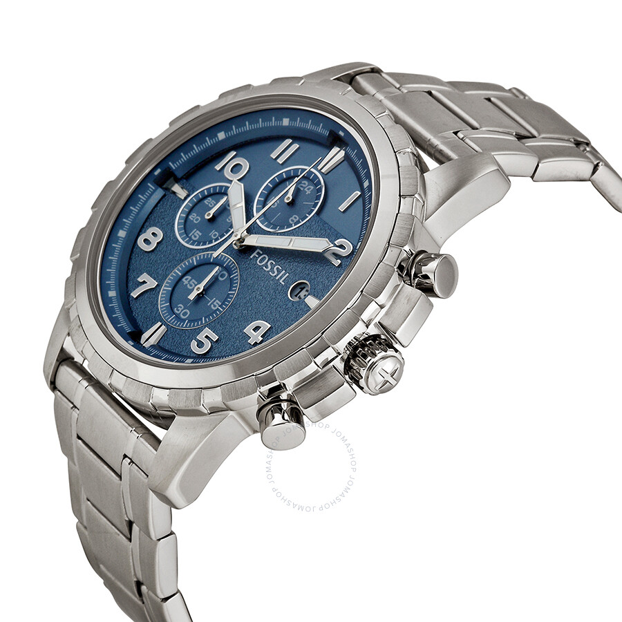 Fossil Dean Chronograph Blue Dial Stainless Steel Men's Watch FS5023