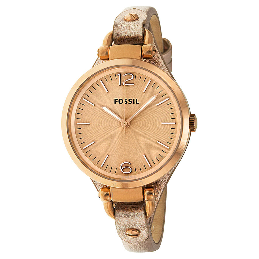 Fossil Georgia Dial Rose Rose Leather Ladies Watch ES3413 - Georgia ...