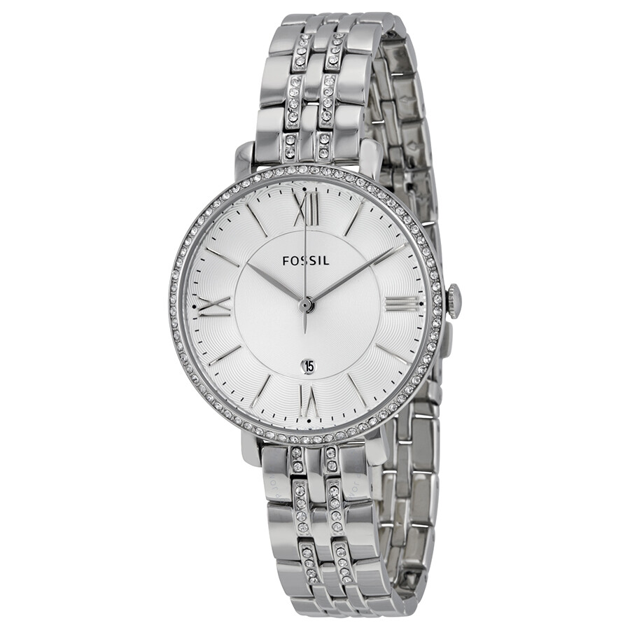 Fossil Jacqueline Silver Dial Stainless Steel Ladies Watch ES3545 ...