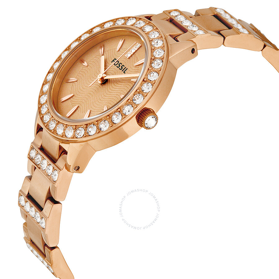 Fossil Jesse Crystal Rose Gold Dial Ladies Watch ES3020 - Jesse ...