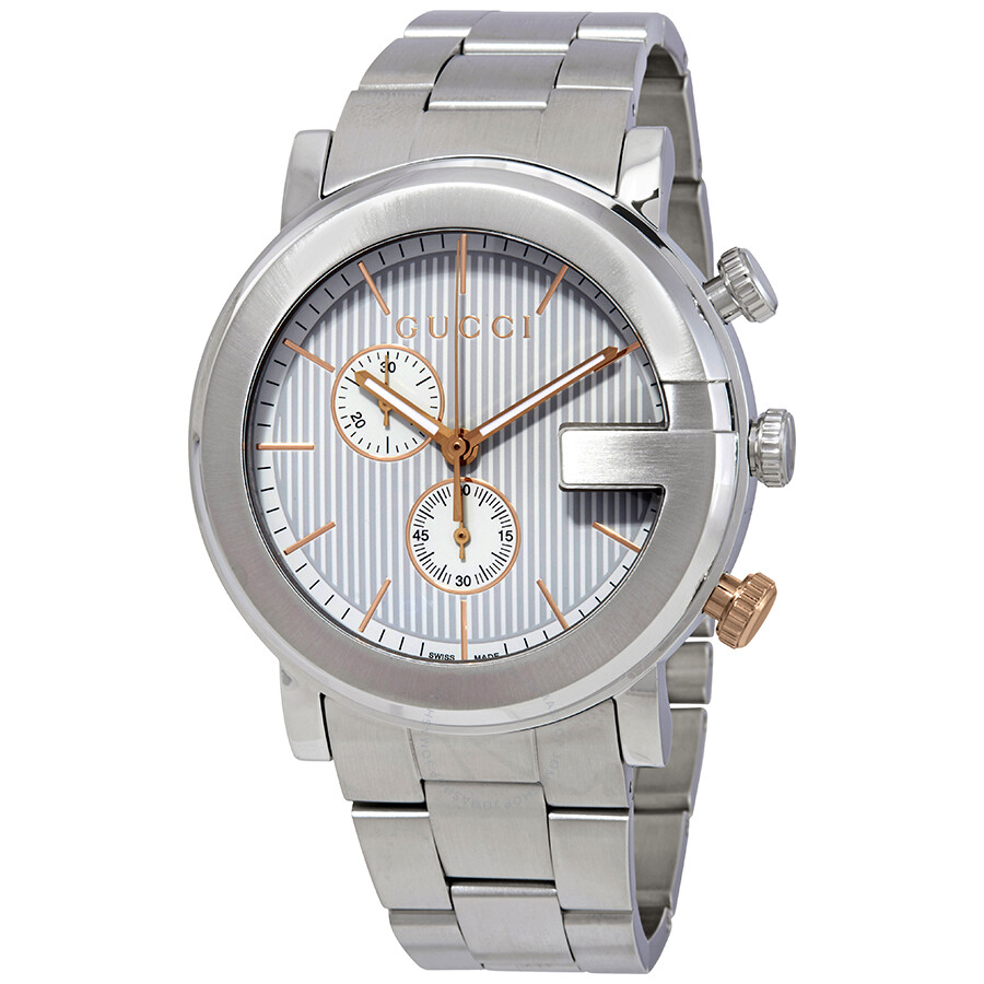 Gucci G Chronograph Silver Dial Men's Watch YA101360 - G-Chrono - Gucci ...