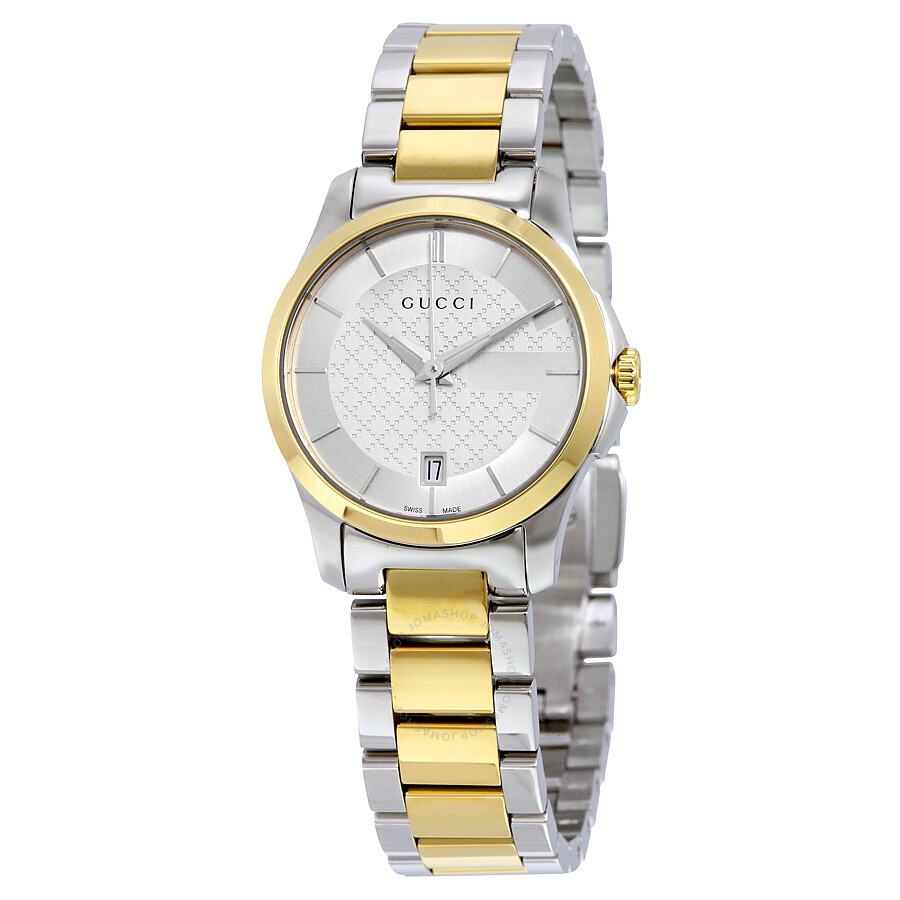 Gucci G-Timeless Silver Dial Two-tone Ladies Watch YA126531 - G ...