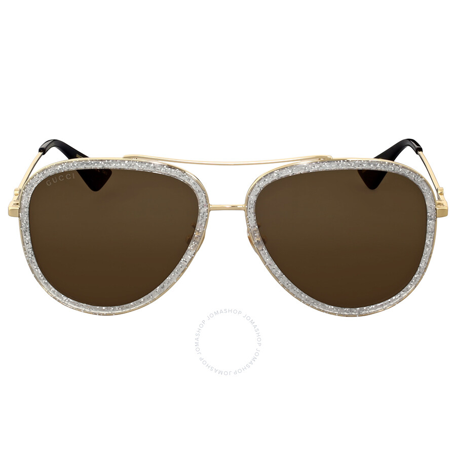 Gucci Gold Glitter Aviator Sunglasses Gucci Sunglasses Jomashop
