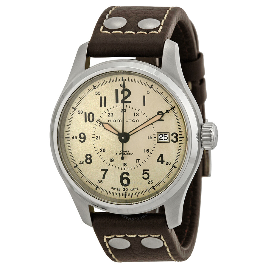 Hamilton Khaki Field Automatic Old Paper Dial Brown Leather Men's Watch ...