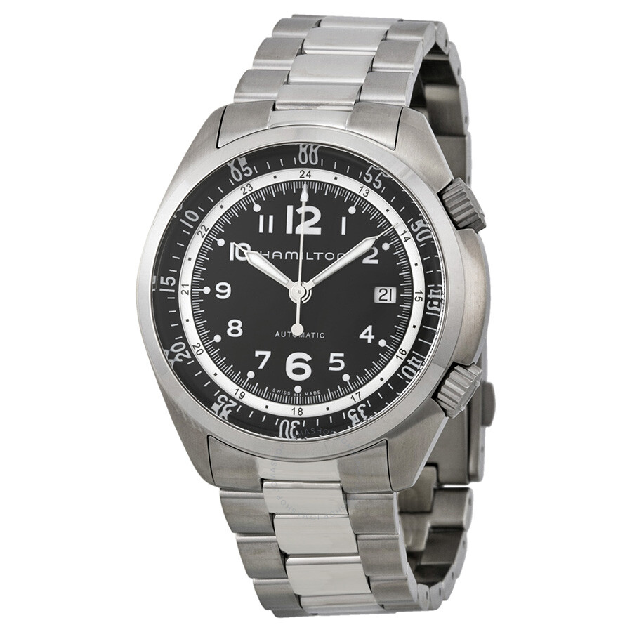 Hamilton Khaki Pilot Pioneer Automatic Black Dial Men's Watch H76455133 ...