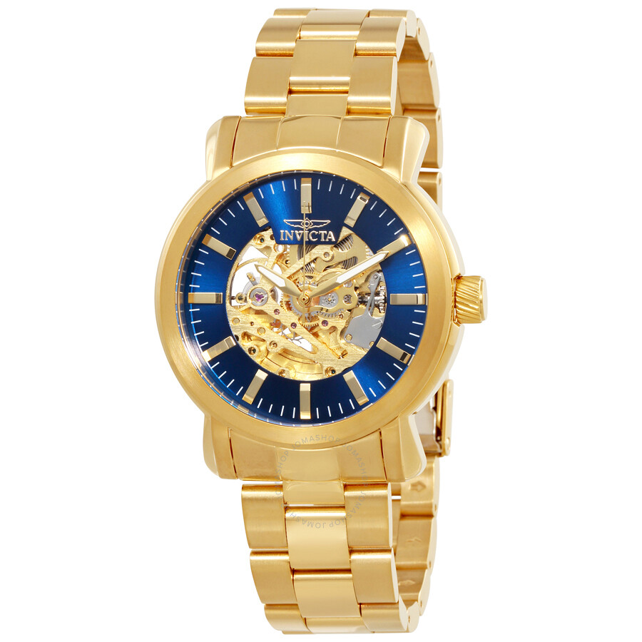 Invicta Vintage Automatic Gold Skeleton Dial Men's Watch 22575 ...