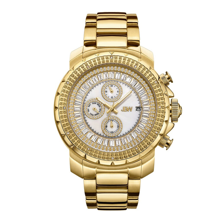 JBW Titus Mother Of Pearl Dial Men's Gold Tone Diamond Watch J6347A ...