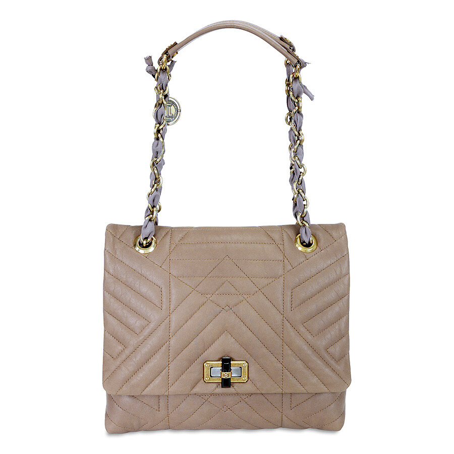 Lanvin Happy Classic Medium Lambskin Shoulder Bag - Mastic - Lanvin ...