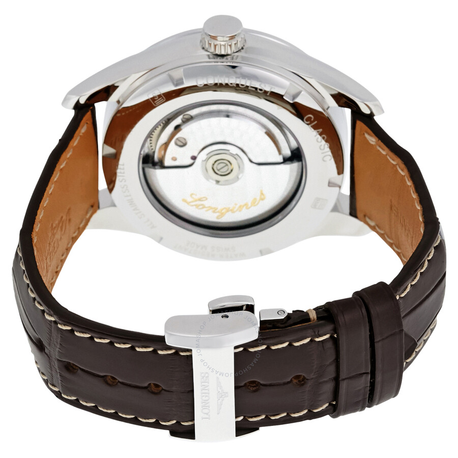 Longines Conquest Classic White Dial Brown Alligator Leather Men's ...