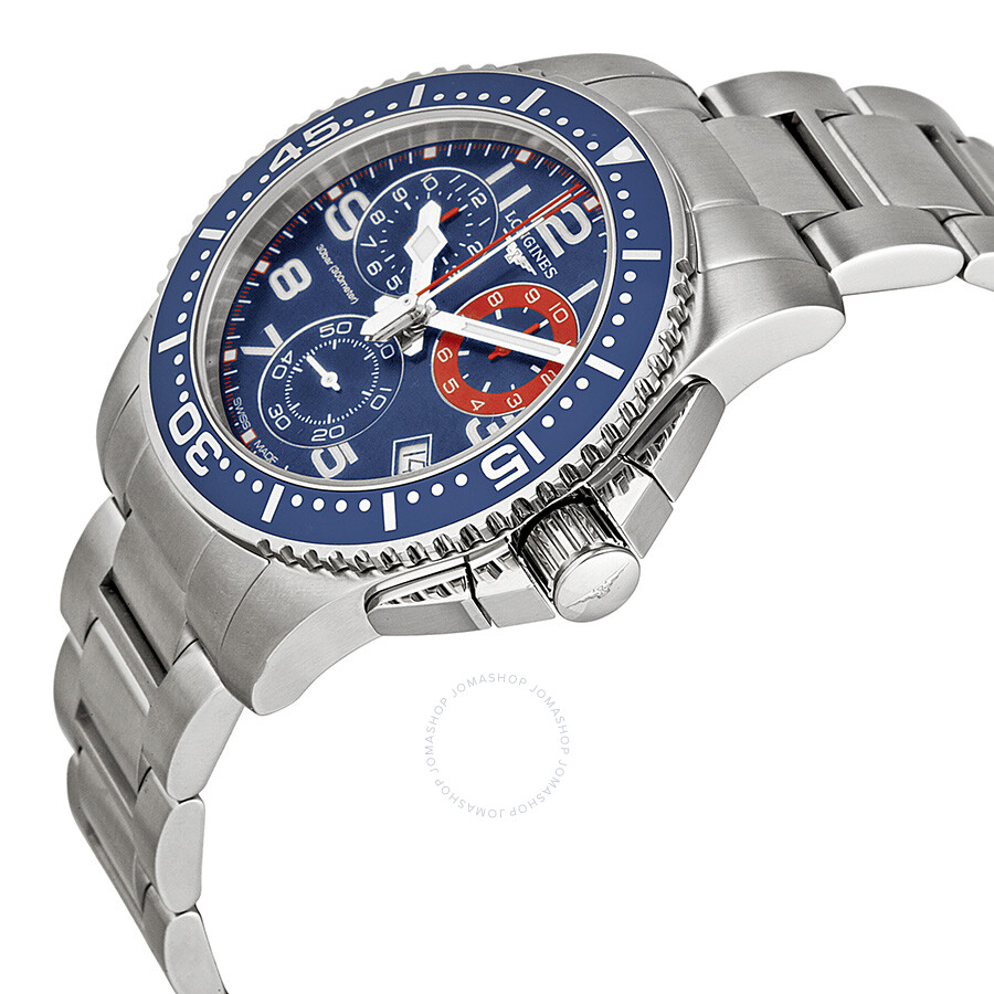 Longines HydroConquest Chronograph Blue Dial Stainless Steel Men's ...