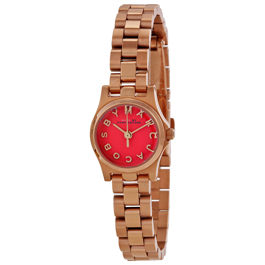 Marc by Marc Jacobs Henry Dinky Orange Dial Rose Gold-tone Ladies Watch
