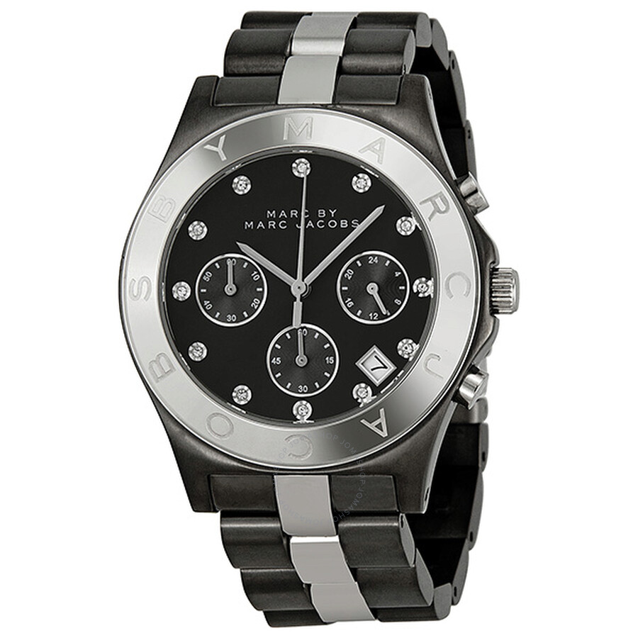 Marc by Marc Jacobs Blade Chronograph Gunmetal and Silver-Tone Ladies ...