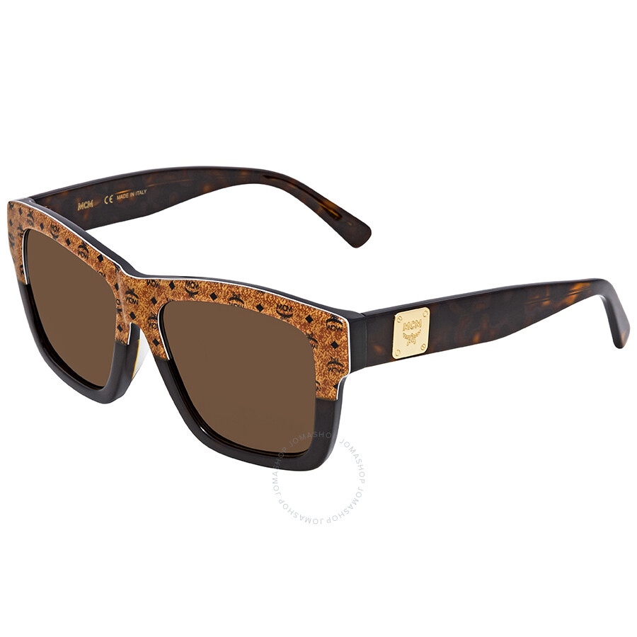 Mcm Cognac Visetto Havana Asian Fit Rectangular Sunglasses Mcm607sa 258 56 Mcm Sunglasses 5124