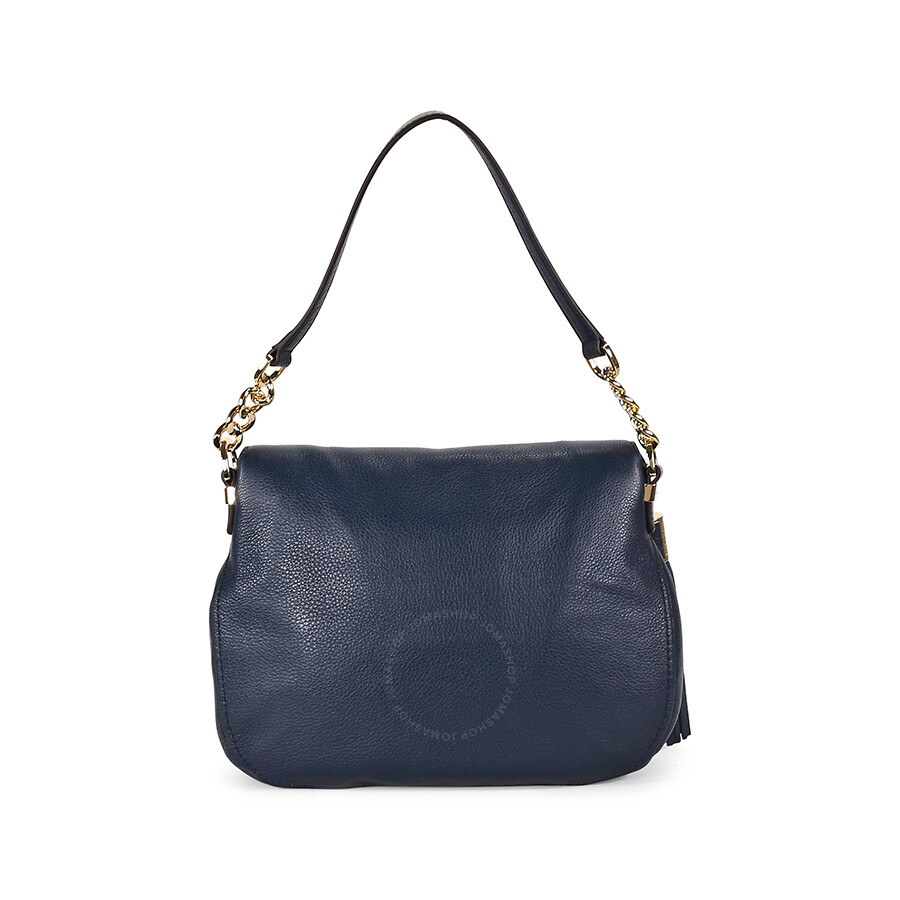 michael kors bedford large navy blue shoulder bags