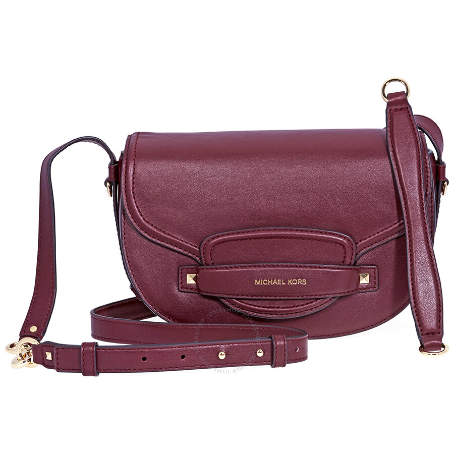 Michael Kors Cary Medium Saddle Bag- Oxblood - Michael Kors Handbags ...